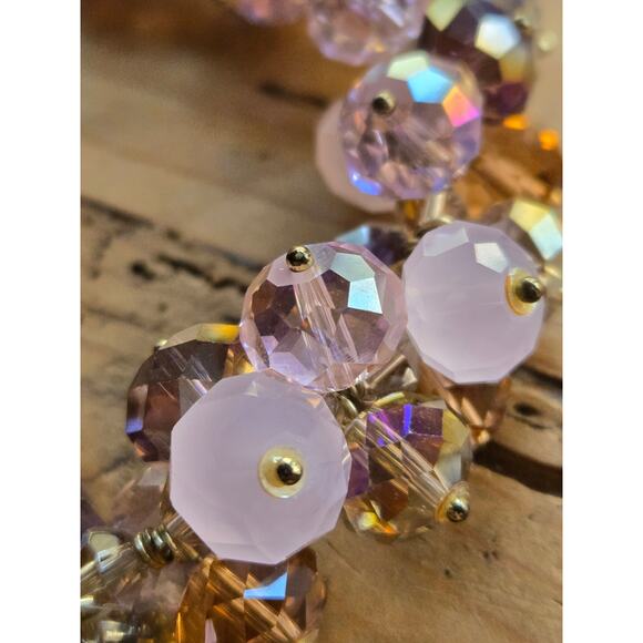 Vintage Ali Kahn New York Ribbon Rope Crystal Beaded Adjustable Necklace, 18" - Picture 5 of 9